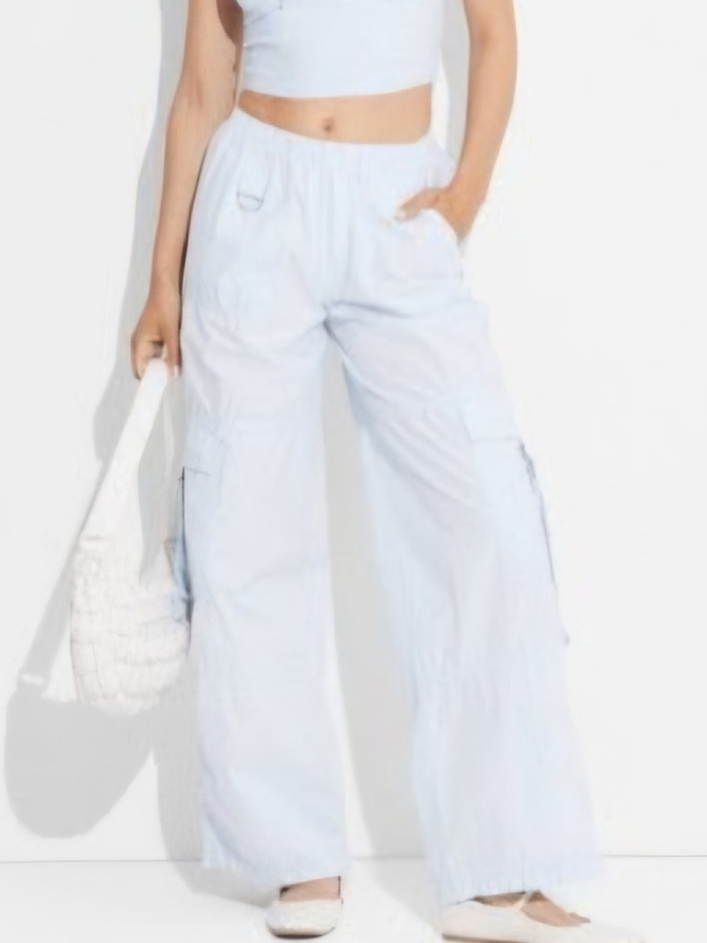 WILD FABLE Wide Leg Cargo Pants in Light Blue